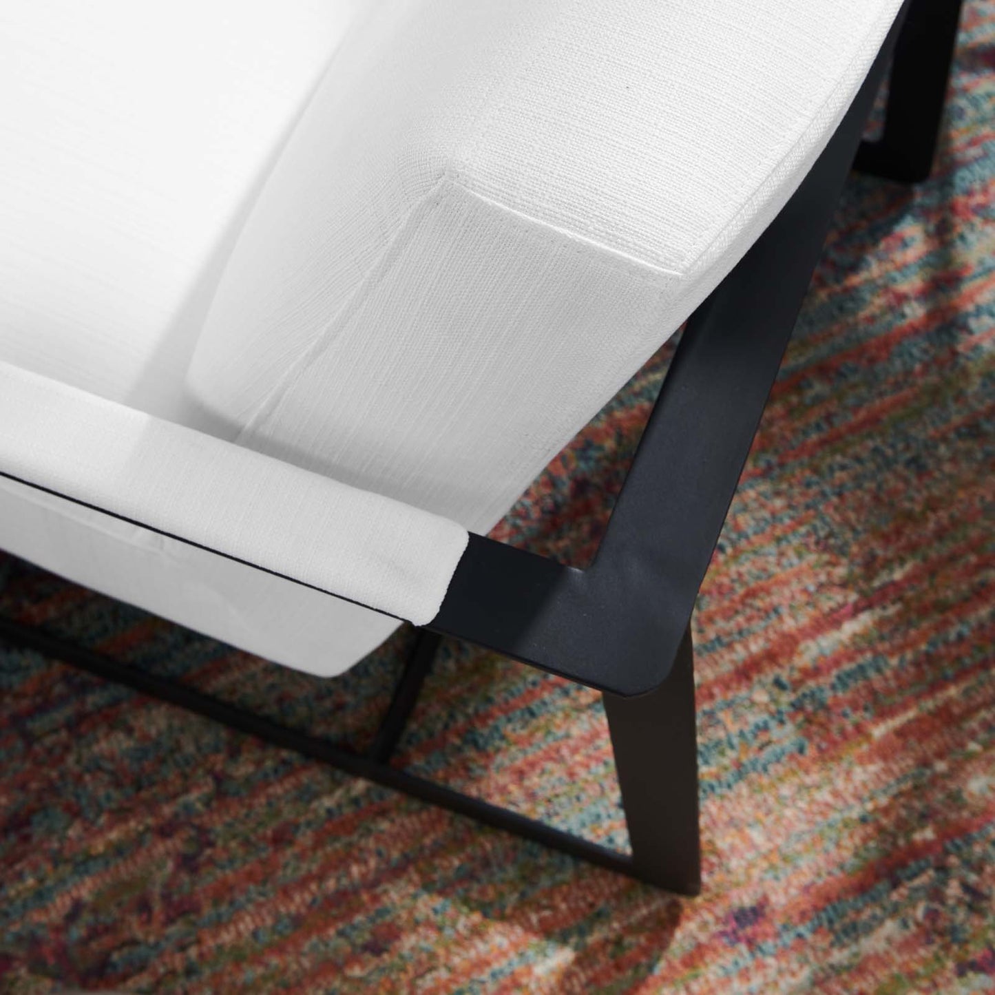 Seg Upholstered Accent Chair, Fabric, Black White, 19549