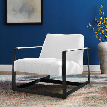 Seg Upholstered Accent Chair, Fabric, Black White, 19549