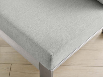 Shore Sunbrella® Fabric Aluminum Outdoor Patio Armless Chair, Fabric, Aluminum, Metal, Steel, Silver Grey Gray, 19560