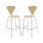 Passage Dining Bar Stool Set of 2, Wood, Metal, Brown Natural, 19565