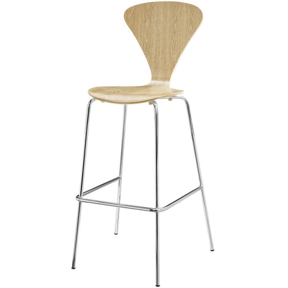Passage Dining Bar Stool Set of 2, Wood, Metal, Brown Natural, 19565