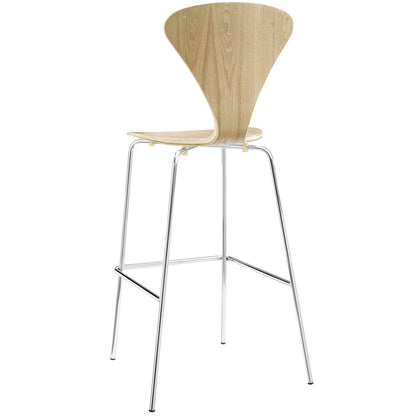 Passage Dining Bar Stool Set of 2, Wood, Metal, Brown Natural, 19565