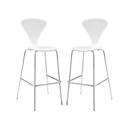 Passage Dining Bar Stool Set of 2, Wood, Metal, White, 19567