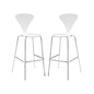 Passage Dining Bar Stool Set of 2, Wood, Metal, White, 19567