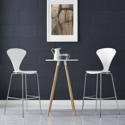 Passage Dining Bar Stool Set of 2, Wood, Metal, White, 19567