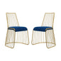 Rivulet Gold Stainless Steel Performance Velvet Dining Chair Set of 2, Velvet, Steel, Gold Blue Navy, 19569