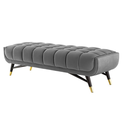 Adept 60" Performance Velvet Bench, Velvet, Grey Gray, 19570