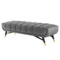 Adept 60" Performance Velvet Bench, Velvet, Grey Gray, 19570
