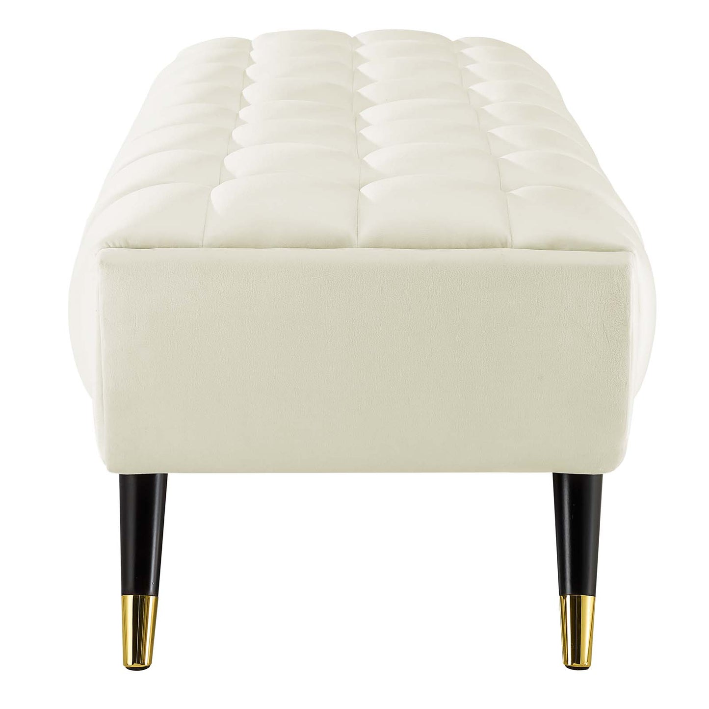 Adept 60" Performance Velvet Bench, Velvet, Ivory White, 19571
