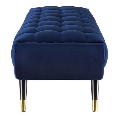 Adept 60" Performance Velvet Bench, Velvet, Dark Blue, 19572