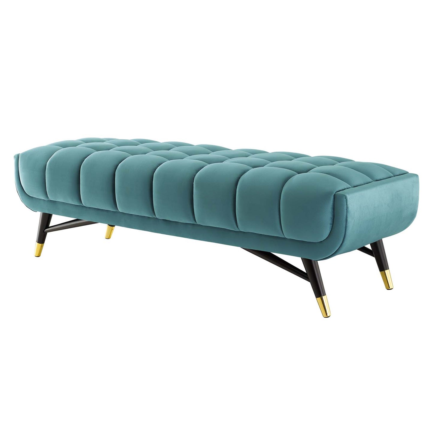 Adept 60" Performance Velvet Bench, Velvet, Blue, 19573