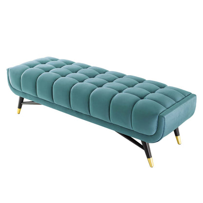 Adept 60" Performance Velvet Bench, Velvet, Blue, 19573