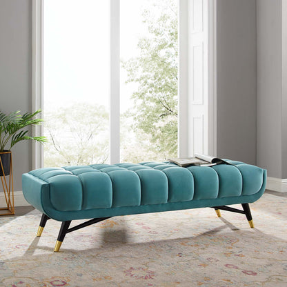 Adept 60" Performance Velvet Bench, Velvet, Blue, 19573