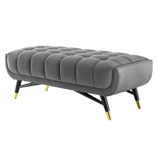 Adept 47.5" Performance Velvet Bench, Velvet, Grey Gray, 19574