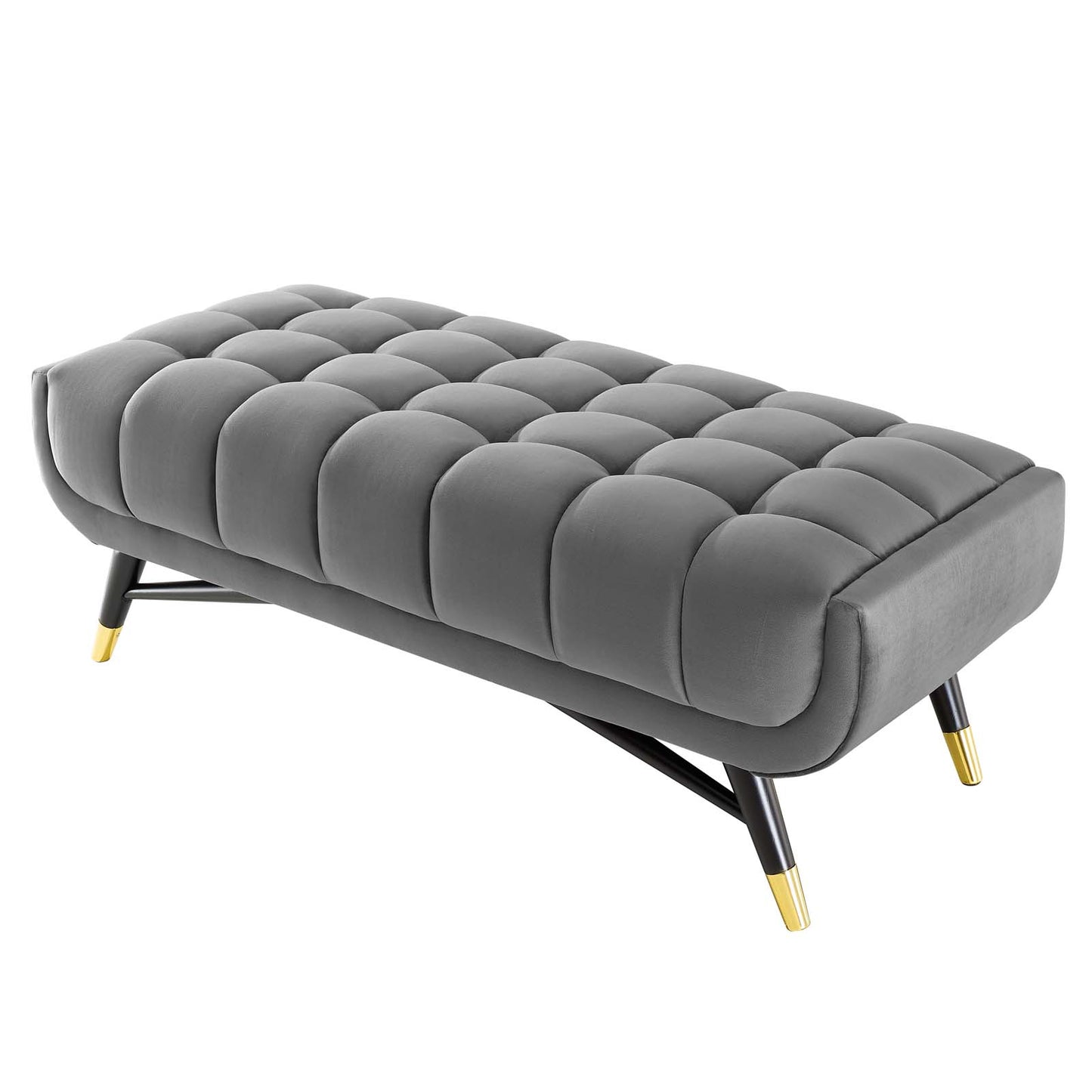 Adept 47.5" Performance Velvet Bench, Velvet, Grey Gray, 19574