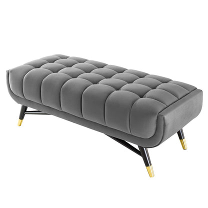 Adept 47.5" Performance Velvet Bench, Velvet, Grey Gray, 19574