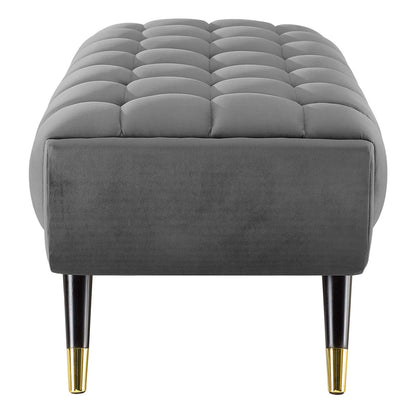 Adept 47.5" Performance Velvet Bench, Velvet, Grey Gray, 19574