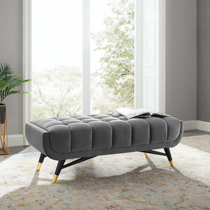Adept 47.5" Performance Velvet Bench, Velvet, Grey Gray, 19574