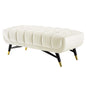 Adept 47.5" Performance Velvet Bench, Velvet, Ivory White, 19575