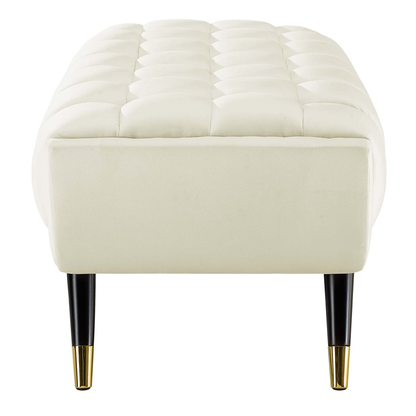 Adept 47.5" Performance Velvet Bench, Velvet, Ivory White, 19575