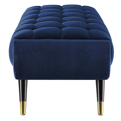 Adept 47.5" Performance Velvet Bench, Velvet, Dark Blue, 19576