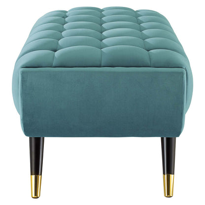 Adept 47.5" Performance Velvet Bench, Velvet, Blue, 19577