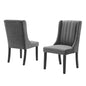 Renew Parsons Performance Velvet Dining Side Chairs - Set of 2, Velvet, Grey Gray, 19579