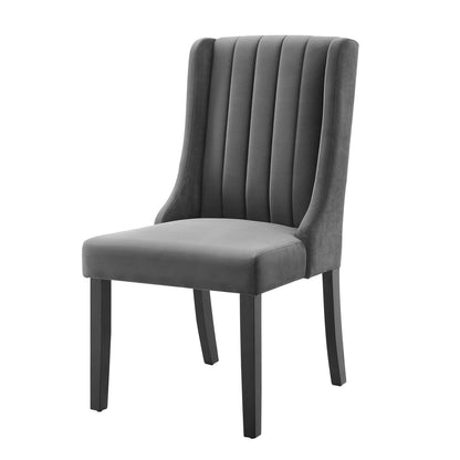 Renew Parsons Performance Velvet Dining Side Chairs - Set of 2, Velvet, Grey Gray, 19579