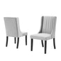 Renew Parsons Performance Velvet Dining Side Chairs - Set of 2, Velvet, Light Grey Gray, 19580