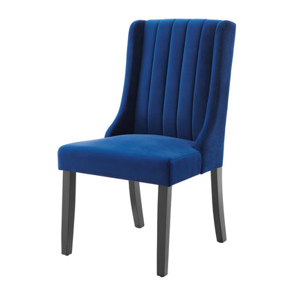 Renew Parsons Performance Velvet Dining Side Chairs - Set of 2, Velvet, Blue Navy, 19581