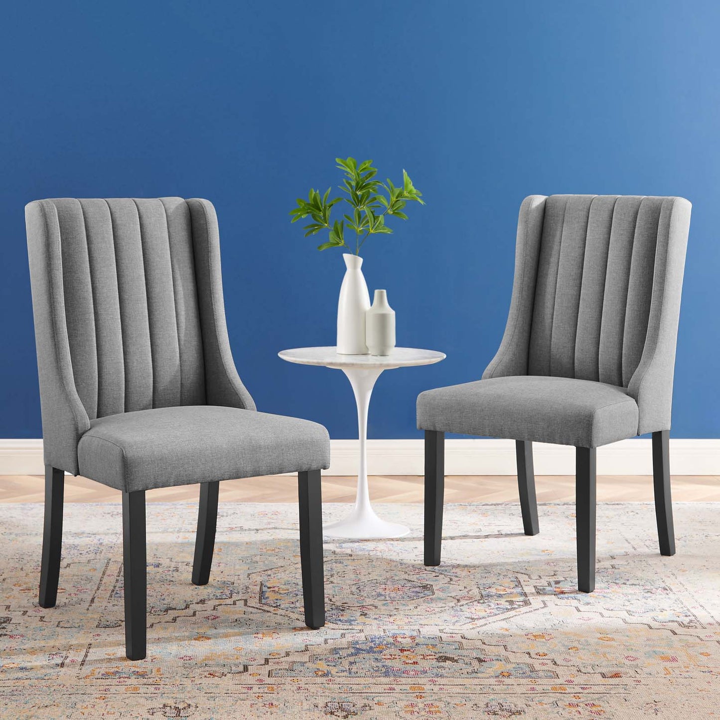 Renew Parsons Fabric Dining Side Chairs - Set of 2, Fabric, Light Grey Gray, 19584