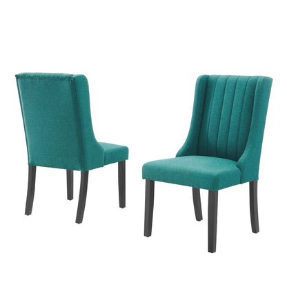 Renew Parsons Fabric Dining Side Chairs - Set of 2, Fabric, Teal Blue, 19585