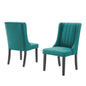 Renew Parsons Fabric Dining Side Chairs - Set of 2, Fabric, Teal Blue, 19585