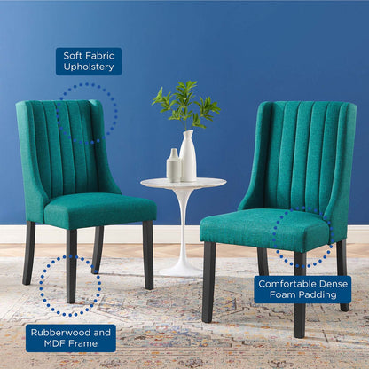 Renew Parsons Fabric Dining Side Chairs - Set of 2, Fabric, Teal Blue, 19585