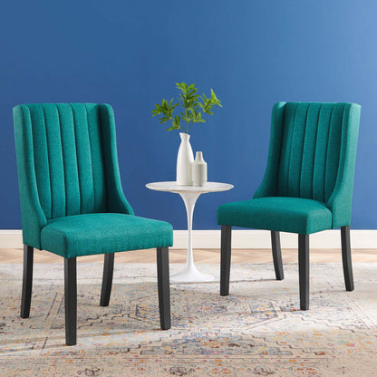 Renew Parsons Fabric Dining Side Chairs - Set of 2, Fabric, Teal Blue, 19585