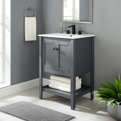 Prestige 24" Bathroom Vanity, Wood, Grey Gray White, 19586
