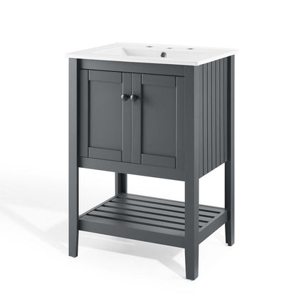Prestige 24" Bathroom Vanity, Wood, Grey Gray White, 19586