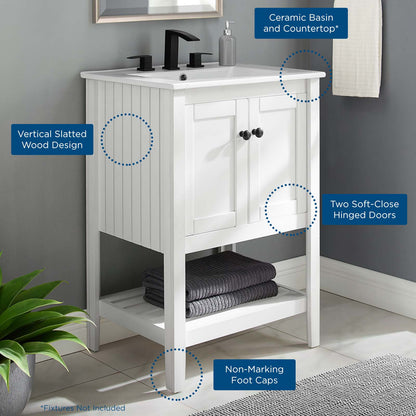 Prestige 24" Bathroom Vanity, Wood, White, 19587
