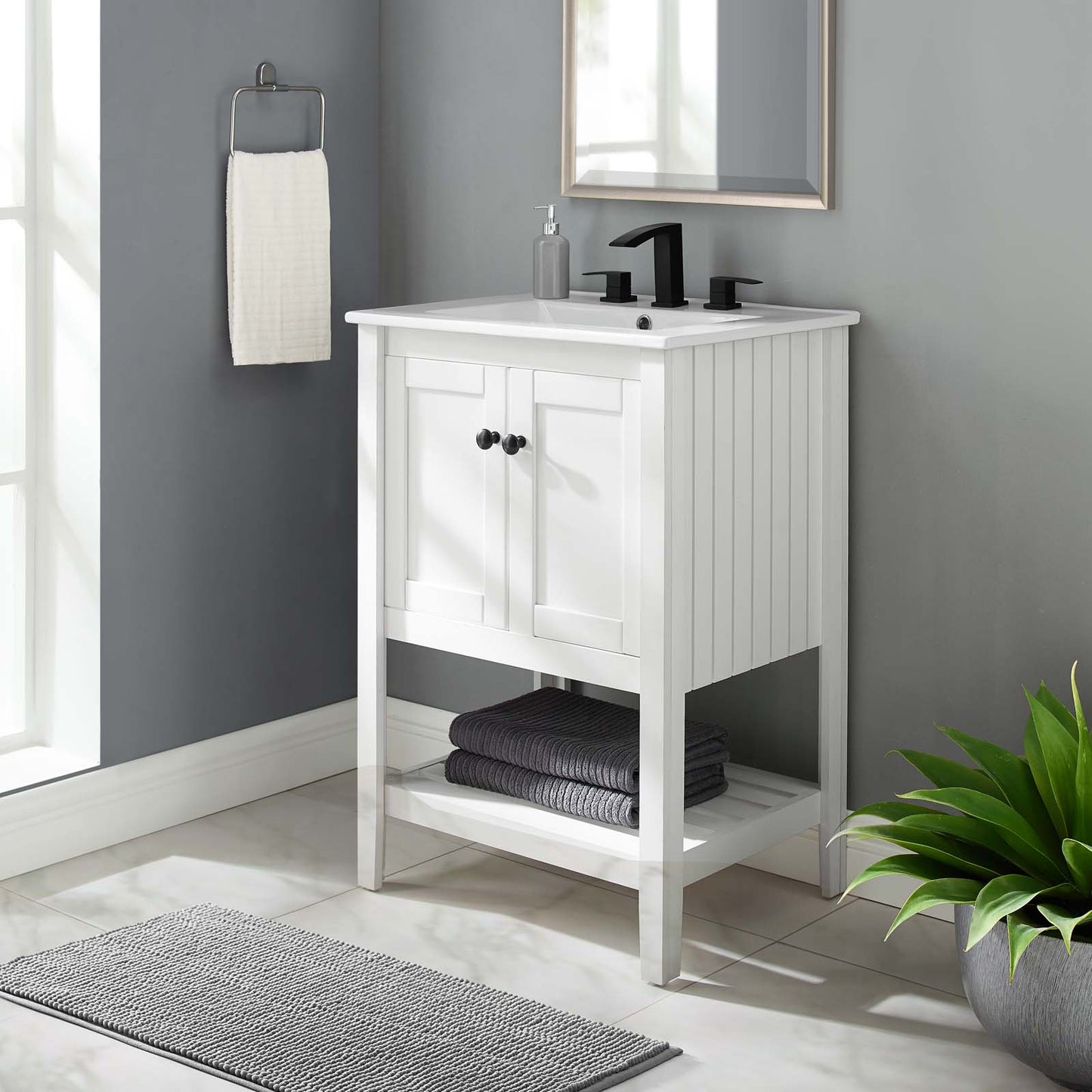 Prestige 24" Bathroom Vanity, Wood, White, 19587