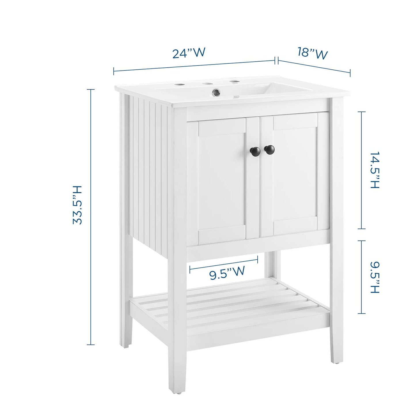 Prestige 24" Bathroom Vanity, Wood, White, 19587