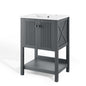 Steam 24" Bathroom Vanity, Wood, Grey Gray White, 19588