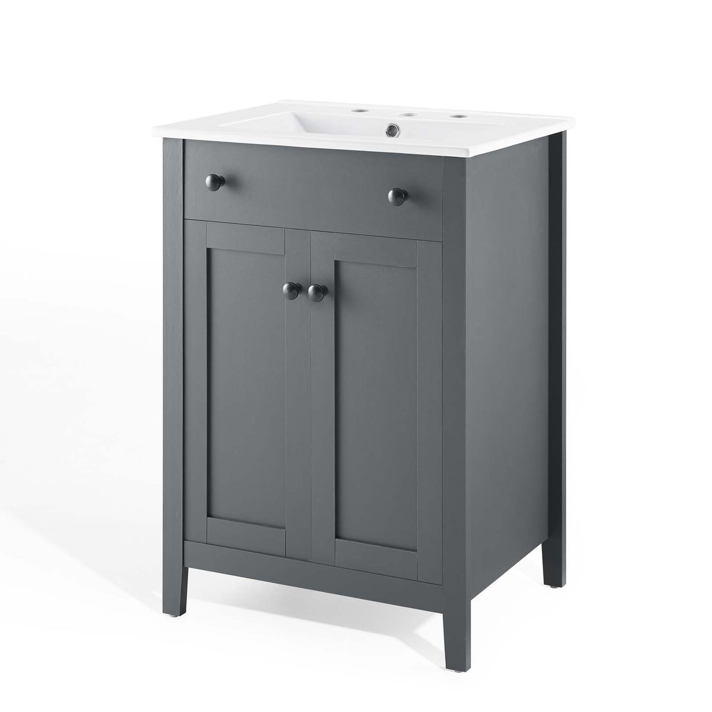 Nantucket 24" Bathroom Vanity, Wood, Grey Gray White, 19590