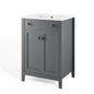 Nantucket 24" Bathroom Vanity, Wood, Grey Gray White, 19590