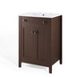 Nantucket 24" Bathroom Vanity, Wood, Brown Walnut White, 19592