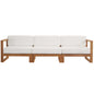 Upland Outdoor Patio Teak Wood 3-Piece Sectional Sofa Set, Wood, Brown Natural White, 19594