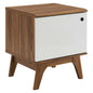 Envision Vinyl Record Display Stand, Wood, Brown Walnut White, 19600