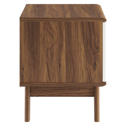 Envision Vinyl Record Display Stand, Wood, Brown Walnut White, 19600