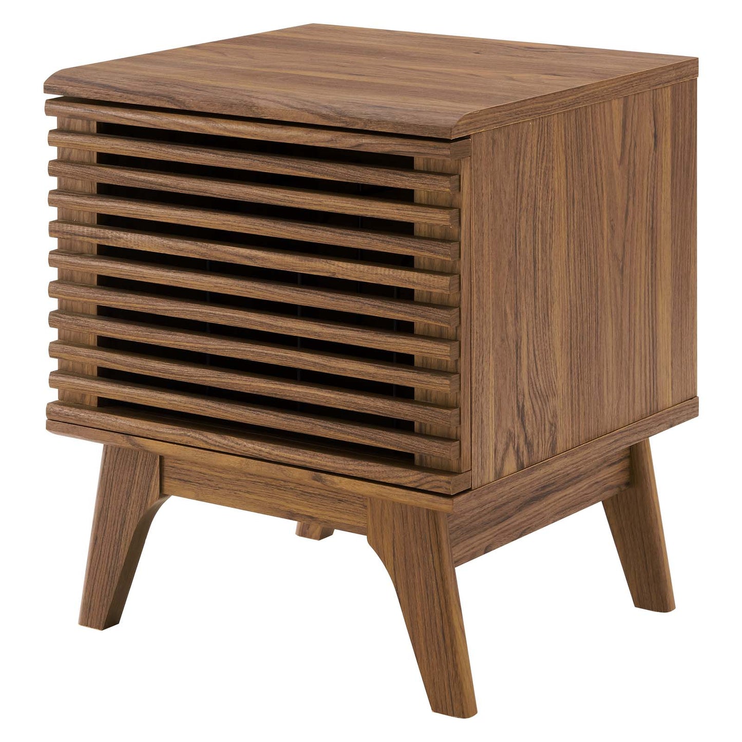Render Vinyl Record Display Stand, Wood, Brown Walnut, 19602