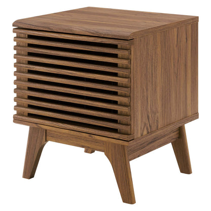 Render Vinyl Record Display Stand, Wood, Brown Walnut, 19602
