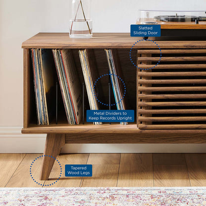 Render Vinyl Record Display Stand, Wood, Brown Walnut, 19603